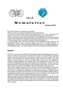 Newsletter 1/2015 available! - International Grand Lodge of Druidism