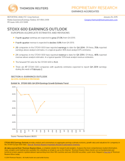 proprietary research stoxx 600 earnings outlook