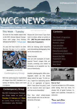 Latest WCC news... - Worcestershire Camera Club