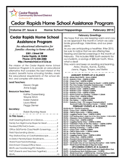 February 2015 - Home School - Cedar Rapids Community School