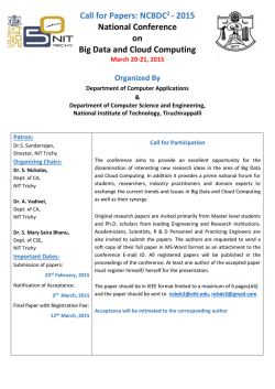 Mar20-21 - National Institute of Technology, Tiruchirappalli