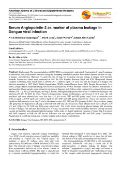 Serum Angiopoietin-2 as marker of plasma leakage in Dengue viral