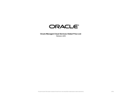 Oracle Managed Cloud Services Global Price List