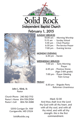 February 1, 2015 - Solid Rock Independent Baptist Church