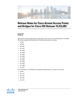 Release Notes for Cisco Aironet Access Points and Bridges for