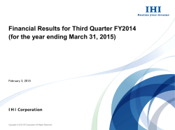 Financial Results for Third Quarter FY2014 (for the year ending