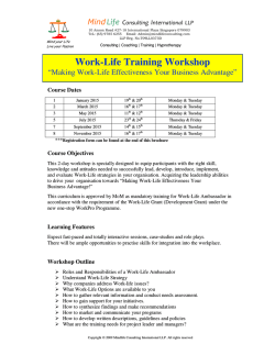 Work-Life Training Workshop