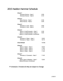 2015 Haddon Hammer Schedule