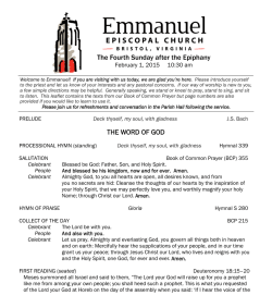 Download Order of Service - Emmanuel Episcopal Church
