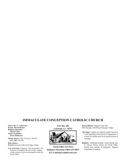 January 23, 2015 - Immaculate Conception Catholic Church