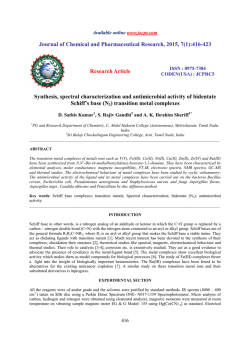 Synthesis, spectral characterization and antimicrobial activity of