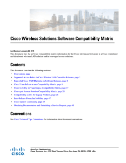 Cisco Wireless Solutions Software Compatibility Matrix