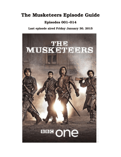 The Musketeers Episode Guide - INAF/IASF-Bo
