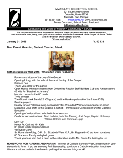 Newsletter 01-30-2015 - Immaculate Conception School