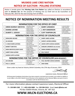 nominations for the office of councillor