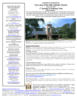 February 1, 2015 (PDF) - Our Lady of the Hills Catholic Church