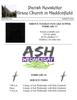Parish Newsletter Parish Newsletter Grace Church in Haddonfield