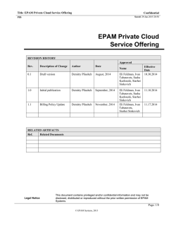 EPAM Private Cloud Service Offering - EPAM Cloud
