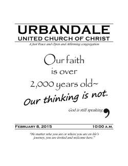 Worship Bulletin - Urbandale United Church of Christ