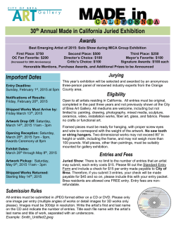 30th Annual Made in California Juried Exhibition