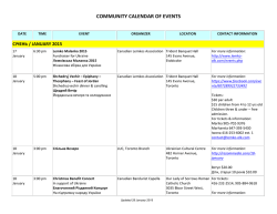 community calendar of events - Ukrainian Canadian Congress