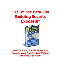 “37 Of The Best List Building Secrets Exposed!”