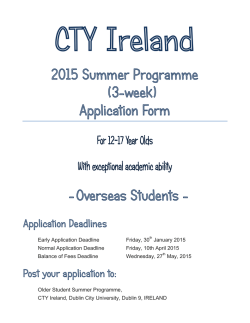 CTYI Older Student Application for Overseas students
