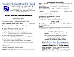 02-01-15 Bulletin - Providence United Methodist Church