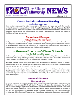 Newsletter - Stow Alliance Fellowship