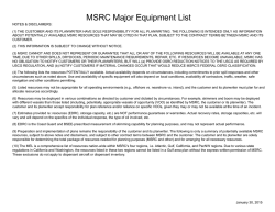 MSRC Major Equipment List