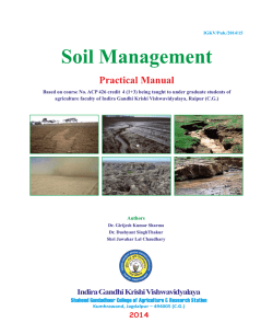 Soil Management - Indira Gandhi Agricultural University