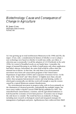 Biotechnology: Cause and Consequence of Change in Agriculture