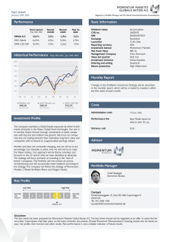 Fact sheet Performance Investment Profile Risk Profile Basic