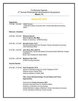 Conference Agenda 2nd Annual Personalized Nanomedicine