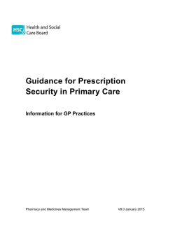 Guidance for Prescription Security in Primary Care