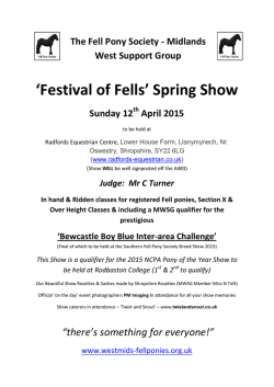 Dowload a schedule here - Midlands West Fell Pony Support Group