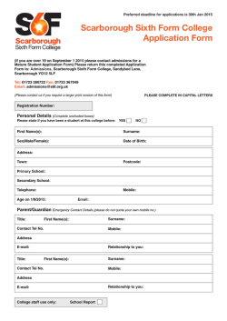 16-19 Student Application form 2015