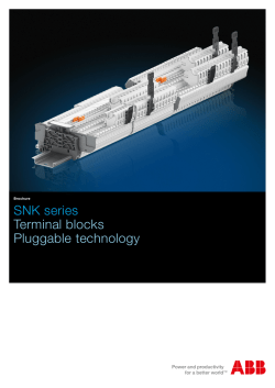 SNK series Terminal blocks Pluggable technology