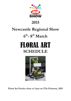 2015 FLORAL ART schedule