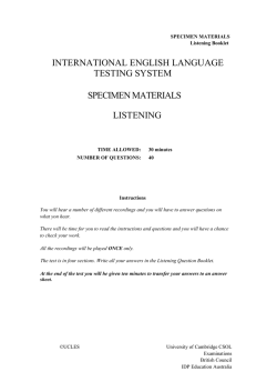 international english language testing system specimen materials