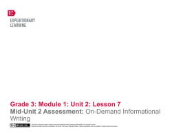Grade 3: Module 1: Unit 2: Lesson 7 Mid-Unit 2
