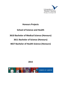 Proposed 2015 Honours Research Topics (PDF, 3473.05 KB)