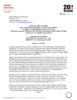 FOR IMMEDIATE RELEASE February 2, 2015 Contact: Katherine E