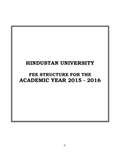 Fee Structure - Hindustan University