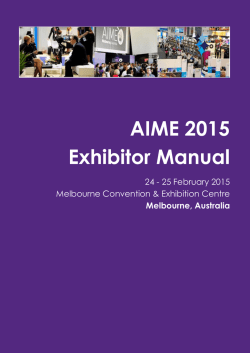 AIME 2015 Exhibitor Manual