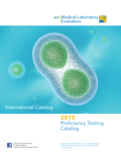 2015 International Proficiency Testing Catalog