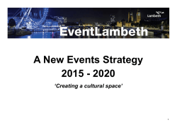 A New Events Strategy 2015 - 2020