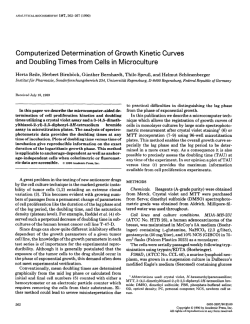 Computerized Determination of Growth Kinetic Curves and