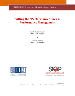 Performance Management - Society for Human Resource
