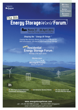 Rome 27 - 30 April 2015 - Energy Storage World Forum